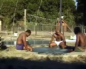 Super-hot black girls screwing at a pool soiree