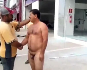 Portuguese stud ambling bare in public street